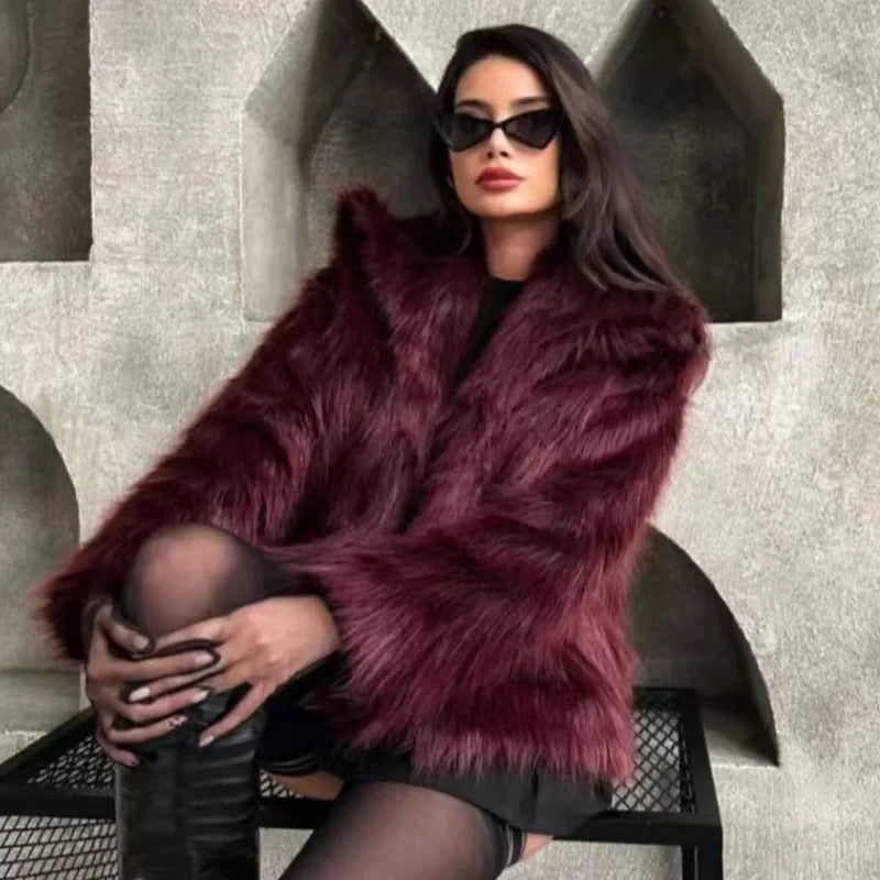 Women's Red Fur Coat