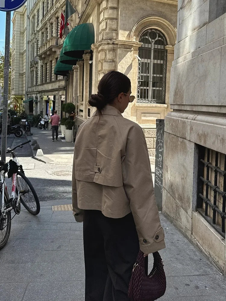 Double-breasted Long-sleeved Jacket