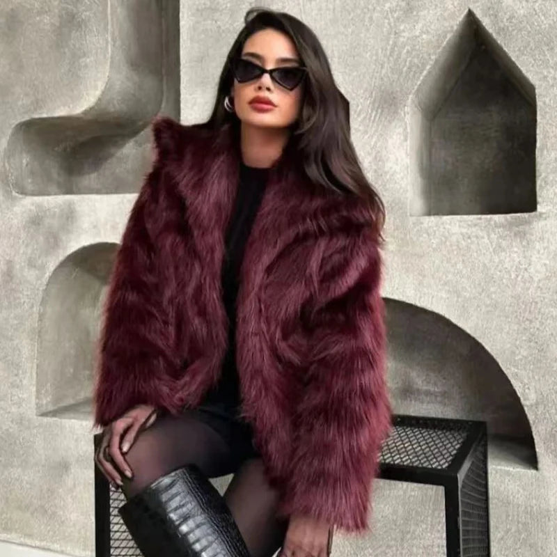 Women's Red Fur Coat