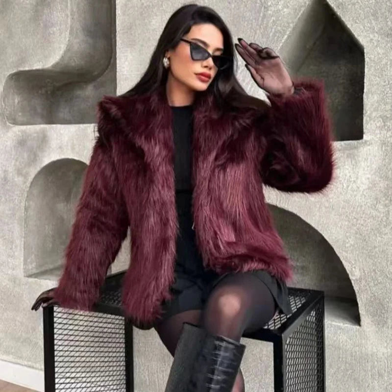 Women's Red Fur Coat